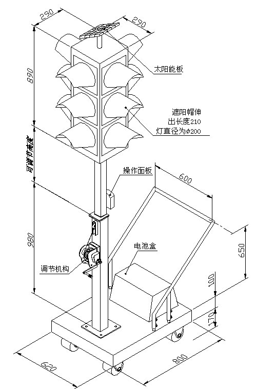 太陽能移動信號燈結構